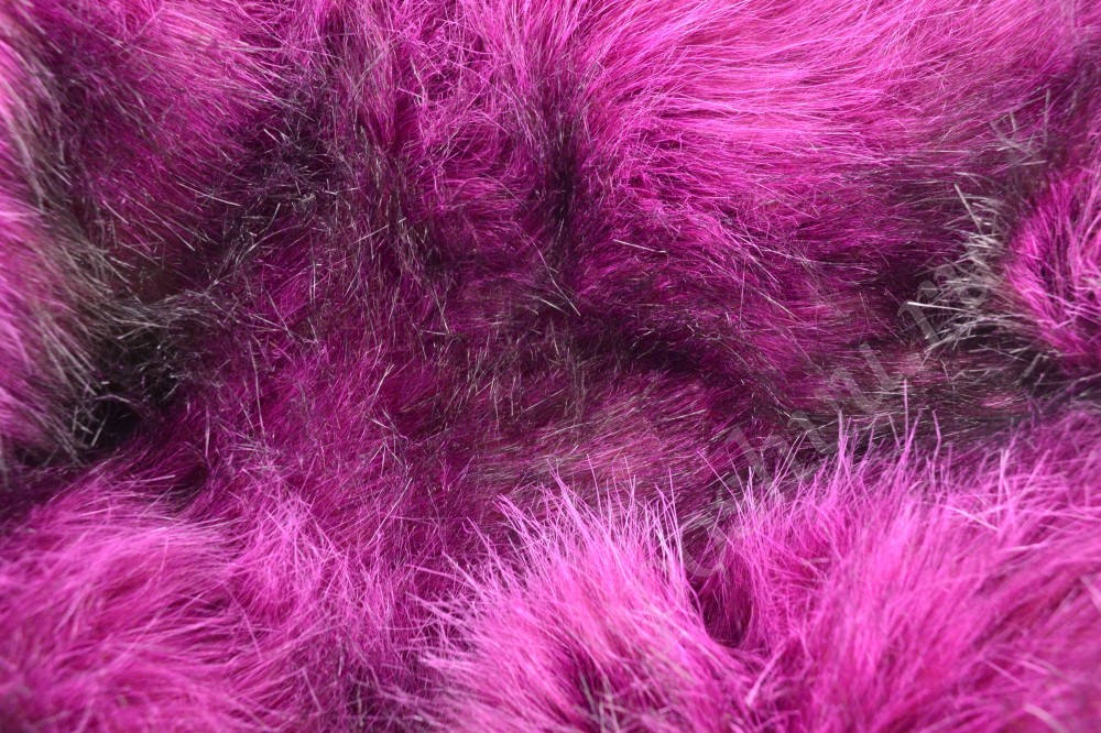 Ткань мех искусственый ярко-розового цвета