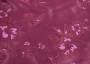 Ткань атлас набивной бордового цвета в цветочный узор