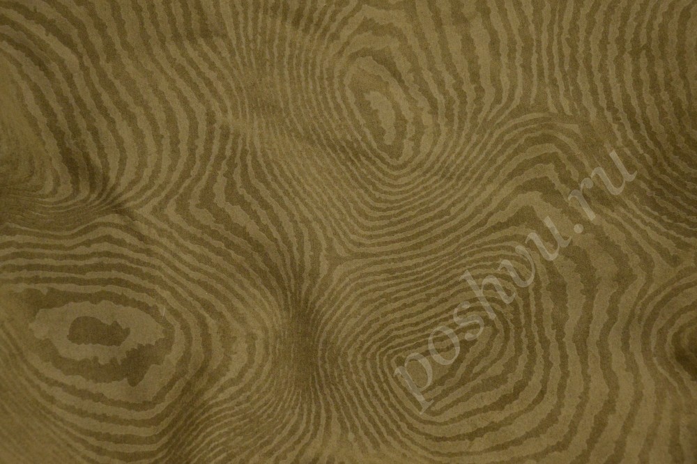 Ткань атлас набивной палевого оттенка в древесный узор