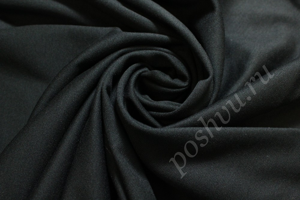 Ткань джерси  черного цвета с эластаном