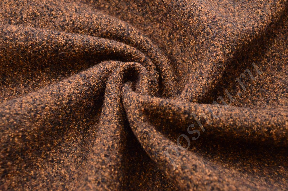 Плотная лоденовая ткань коричневого цвета