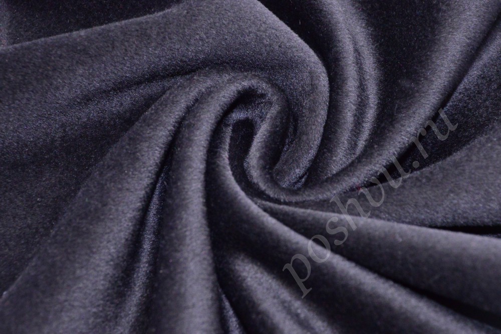 Потрясающая пальтовая ткань чёрного цвета с характерным блеском