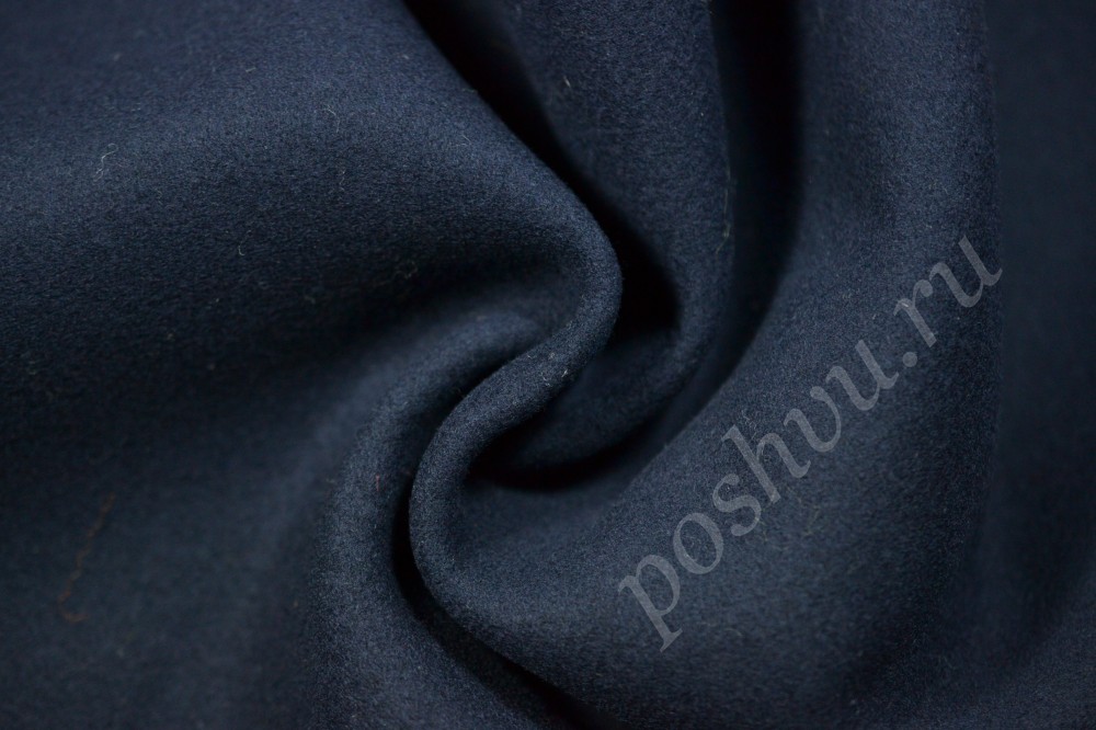 Ткань пальтовая Max Mara классического синего оттенка