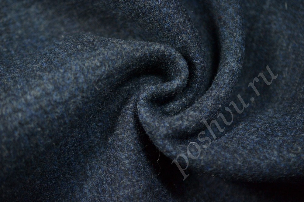 Ткань пальтовая Max Mara оттенка берлинской лазури