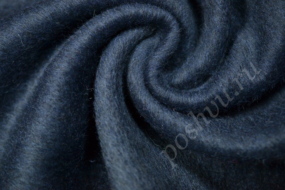 Ткань пальтовая Max Mara сине-серого оттенка