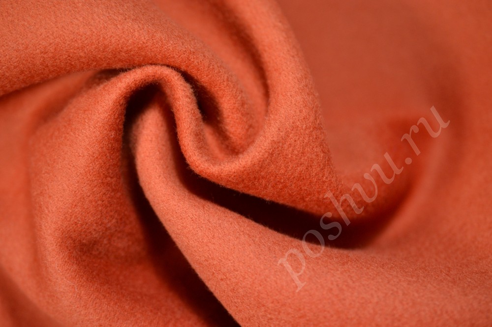 Ткань пальтовая Max Mara темно-оранжевого оттенка