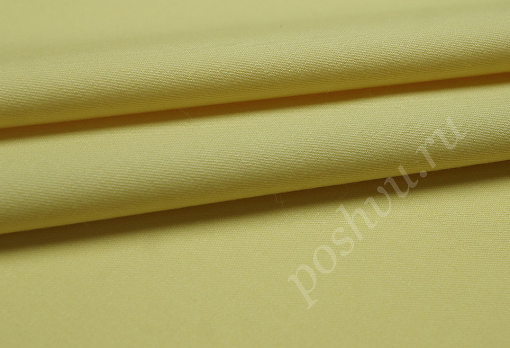 Костюмно-плательная шерстяная двухсторонняя ткань светло-желтого цвета