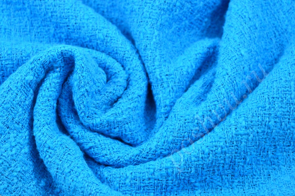 Ткань однотонный итальянский трикотаж яркого оттенка голубого
