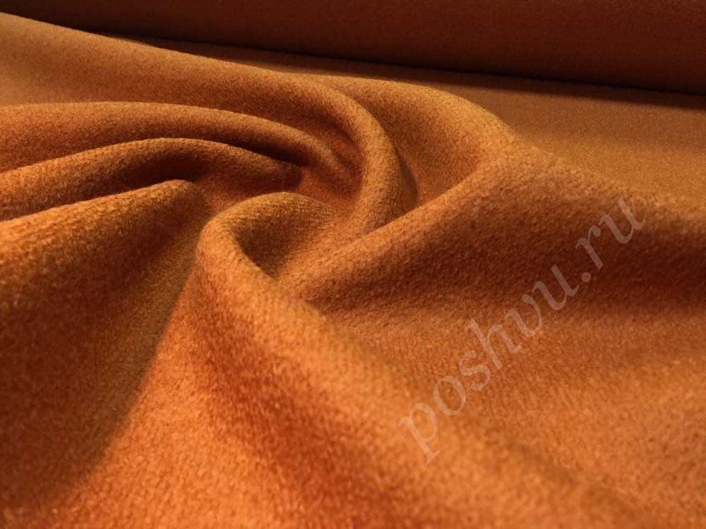 Ткань пальтовая оранжевого оттенка