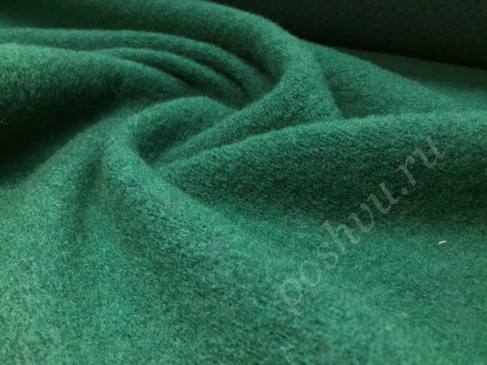 Ткань пальтовая зеленого оттенка