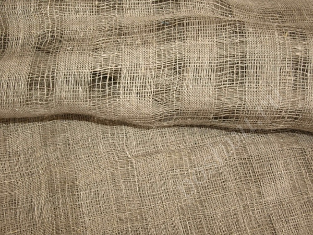 Льняная декоративная ткань серого цвета,165см
