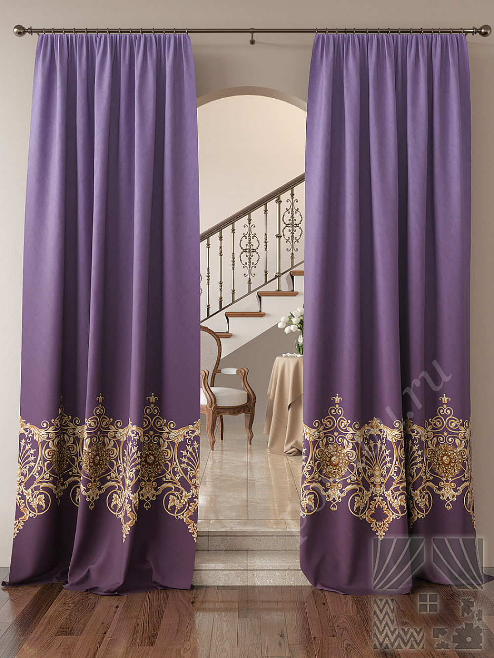 Комплект штор «Лаурфис» фиолетовый 150х260см