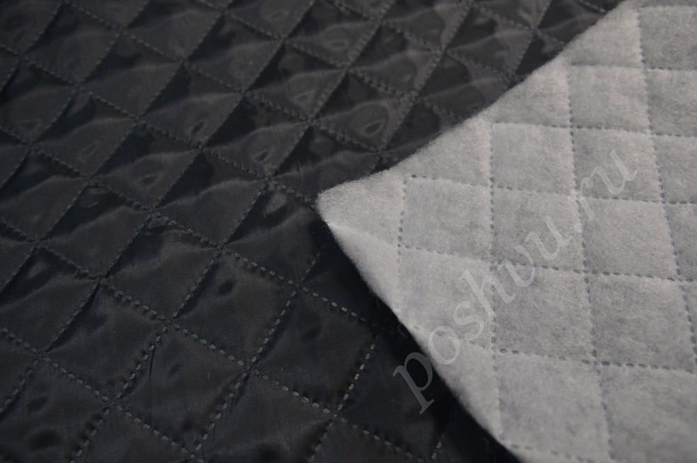Подкладка термостеганная на синтепоне, цвет черный, размер 5 см*5 см