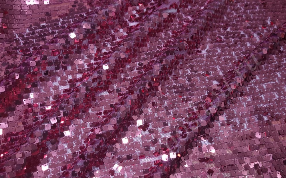 Фатин с пайетками, цвет темно-розовый, 285 гр/м2