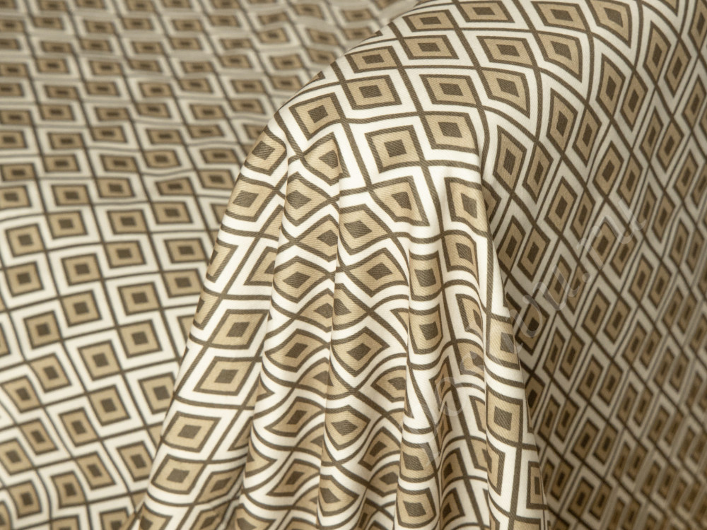 Мебельная ткань принт LIRA коричневого цвета (210г/м2)