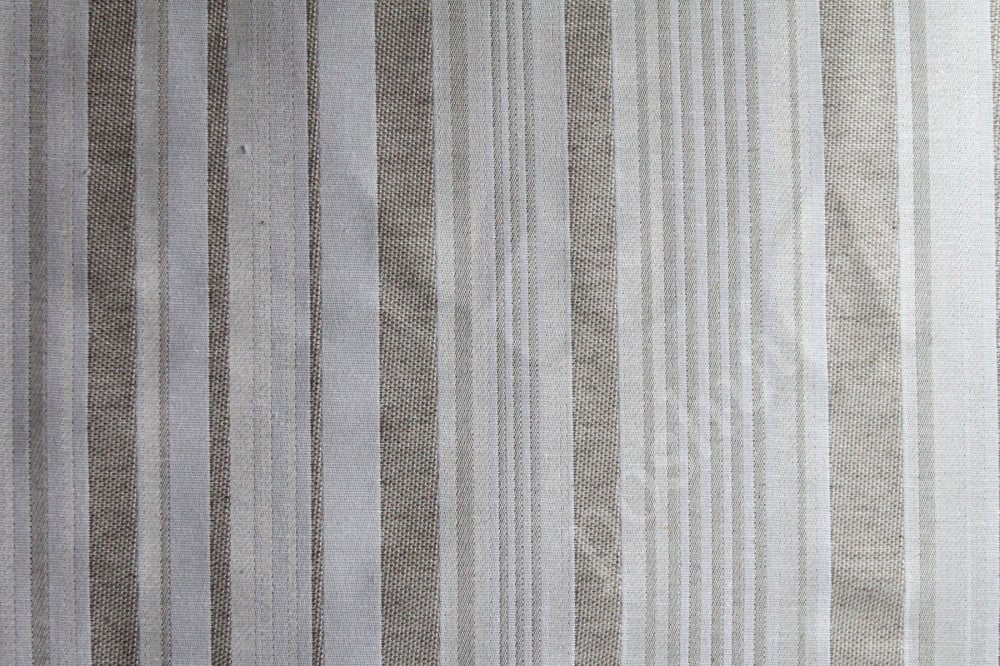 Портьерная ткань жаккард AMARANTA серые, белые, бежевые полоски разной ширины (раппорт 35см)