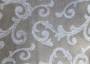 Портьерная ткань жаккард ARISTOCRACY белый растительный орнамент на сером фоне (раппорт 29х35см)