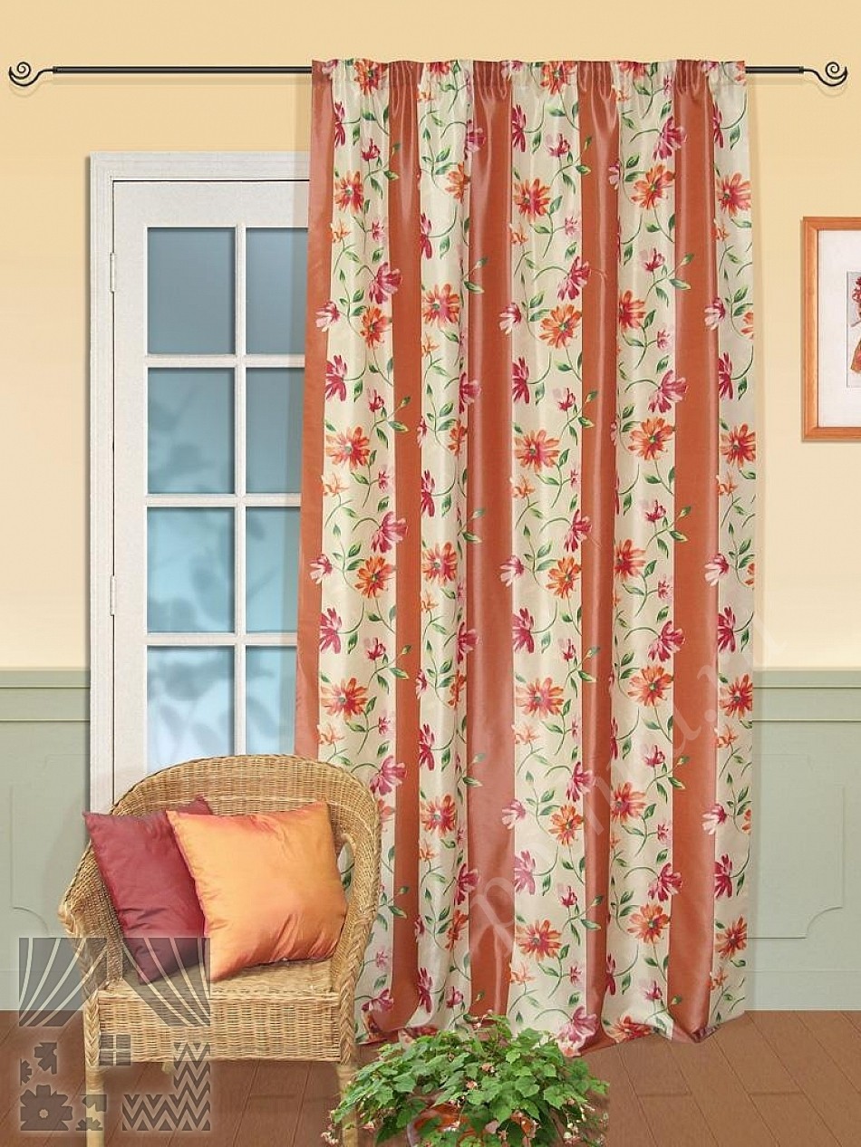 Яркие портьеры с цветочным рисунком для гостиной или спальни