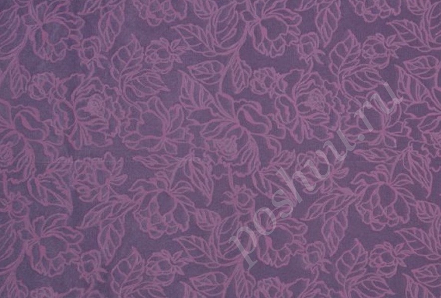 Велюр CAMEO с цветочным принтом фиолетового цвета