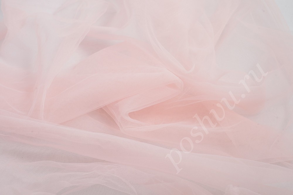 Сетка мягкая бледно-розового цвета