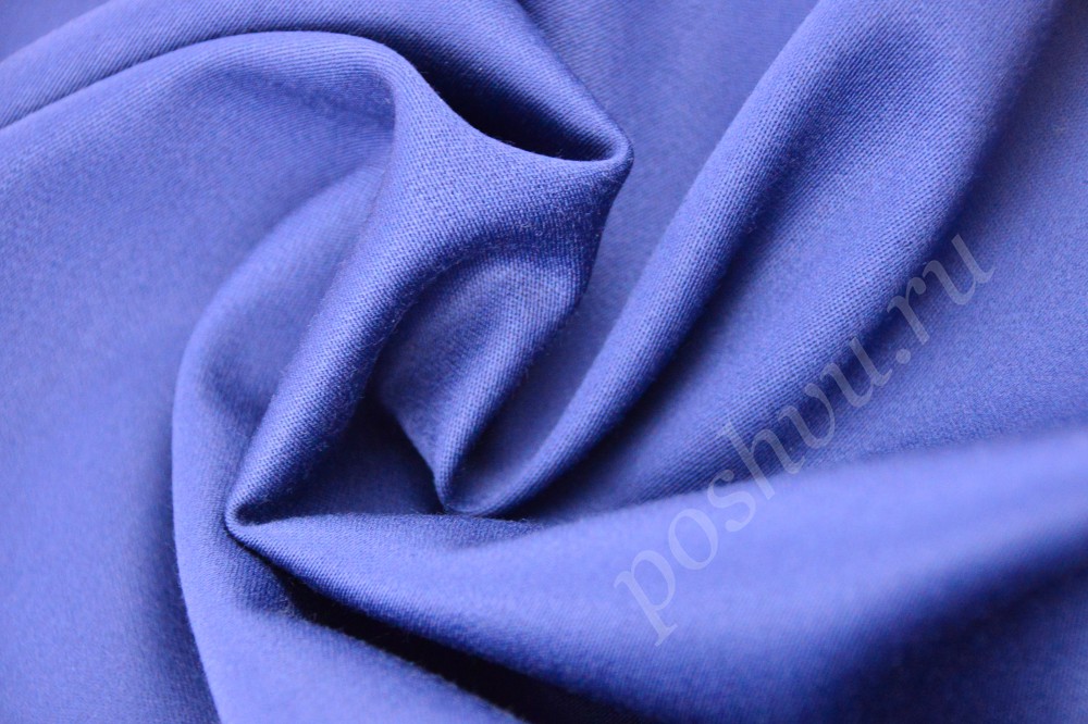 Яркая синяя однотонная костюмная ткань