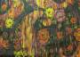 Ткань гобелен ПРЕМИУМ, 150 см, темного оттенка в цветочным принтом