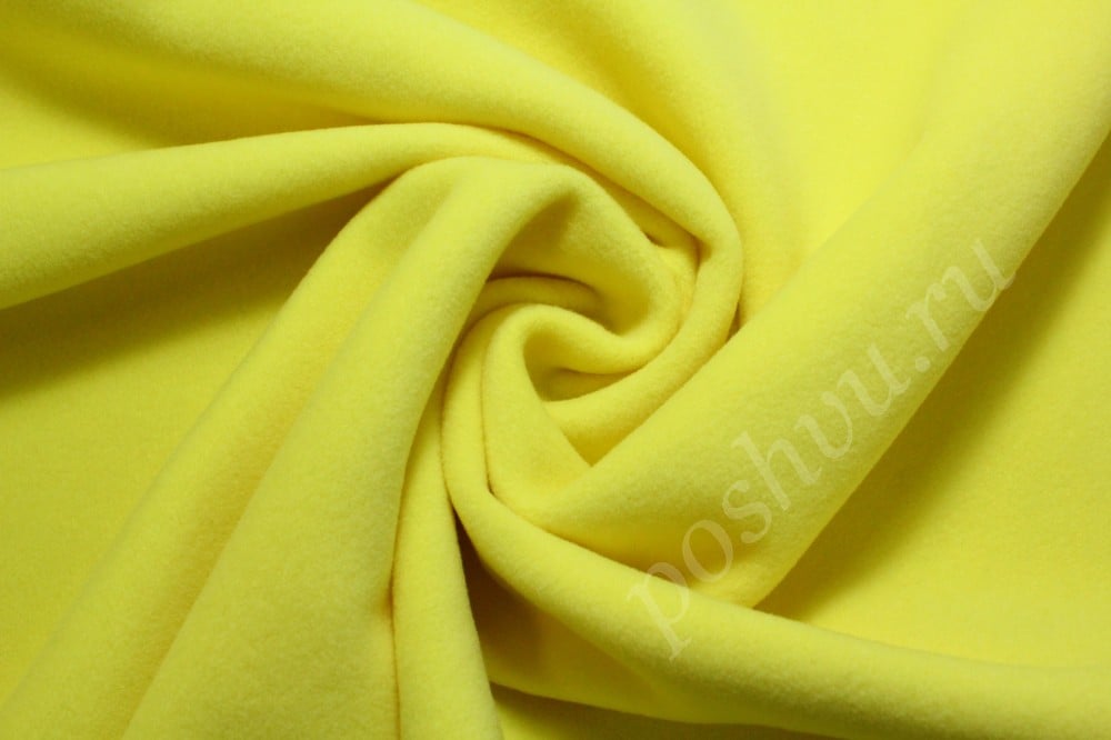 Ткань шерсть пальтовая лимонного оттенка