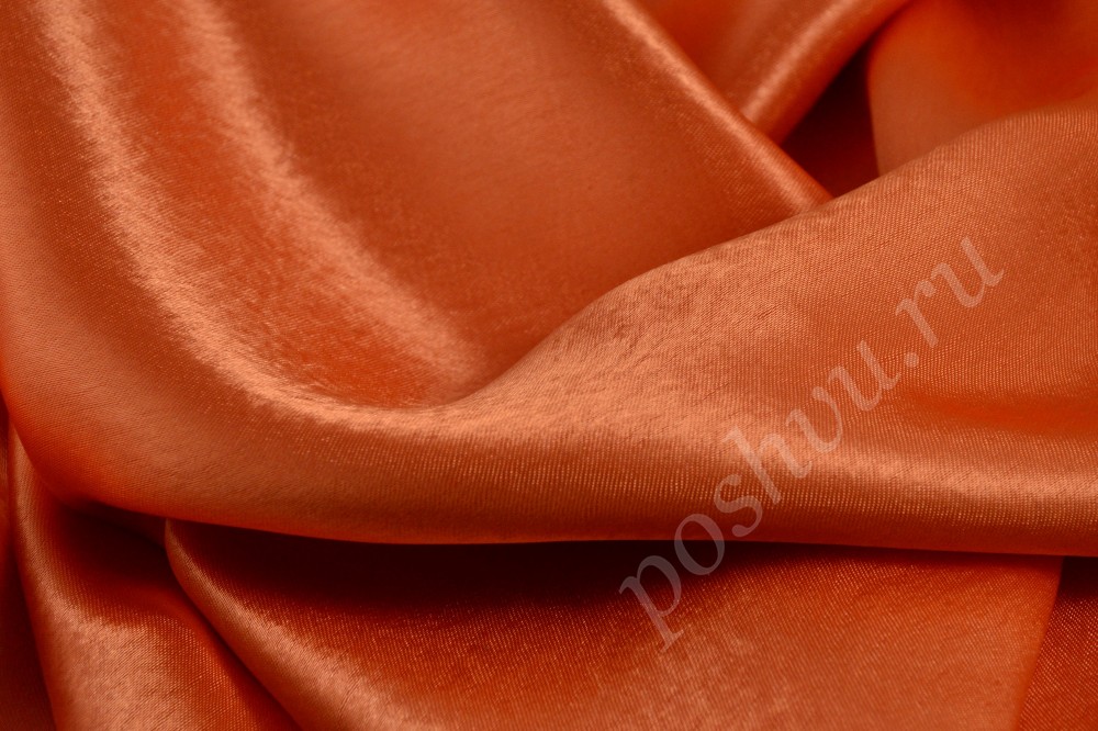 Оранжевая креп-сатиновая ткань приглушённых тонов