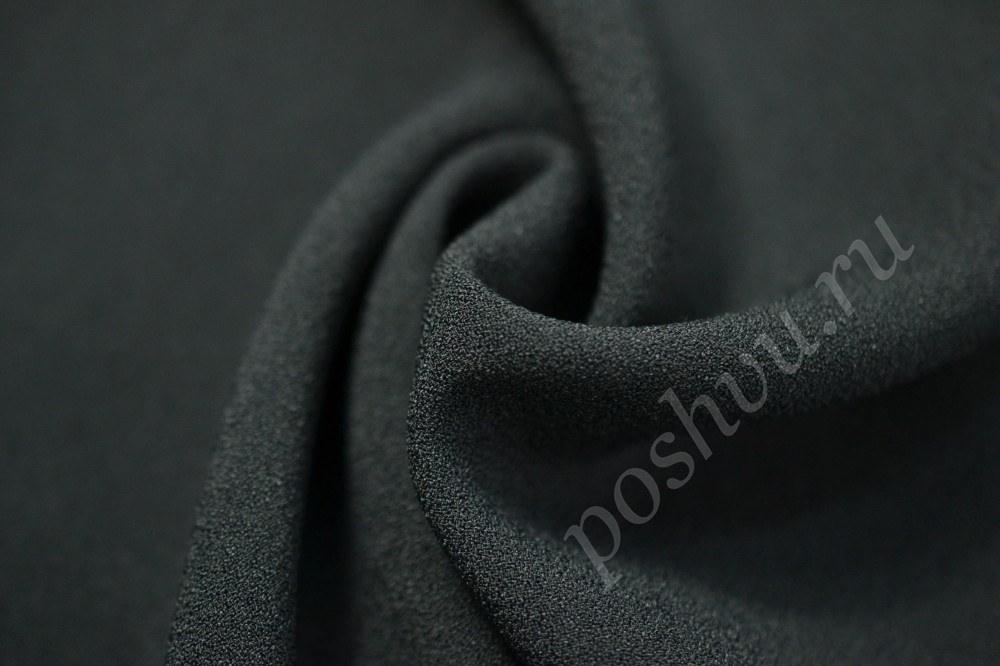 Ткань костюмная черно-серого однотонного оттенка