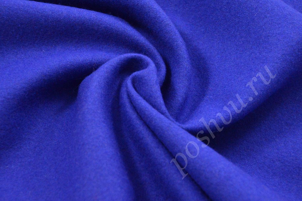 Шикарная пальтовая ткань синего цвета