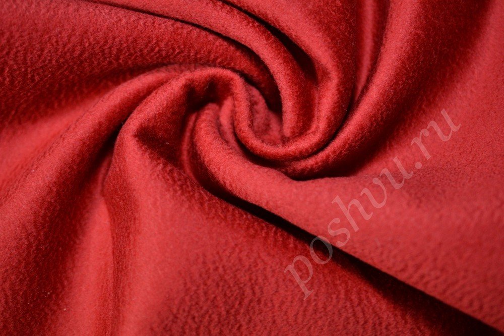 Пальтовая ткань Max Mara красного оттенка