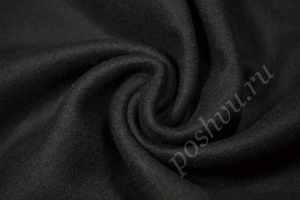 Ткань пальтовая Max Mara черного оттенка