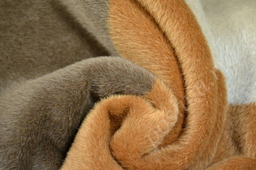 Ткань пальтовая Max Mara коричневого, абрикосового и белого оттенка