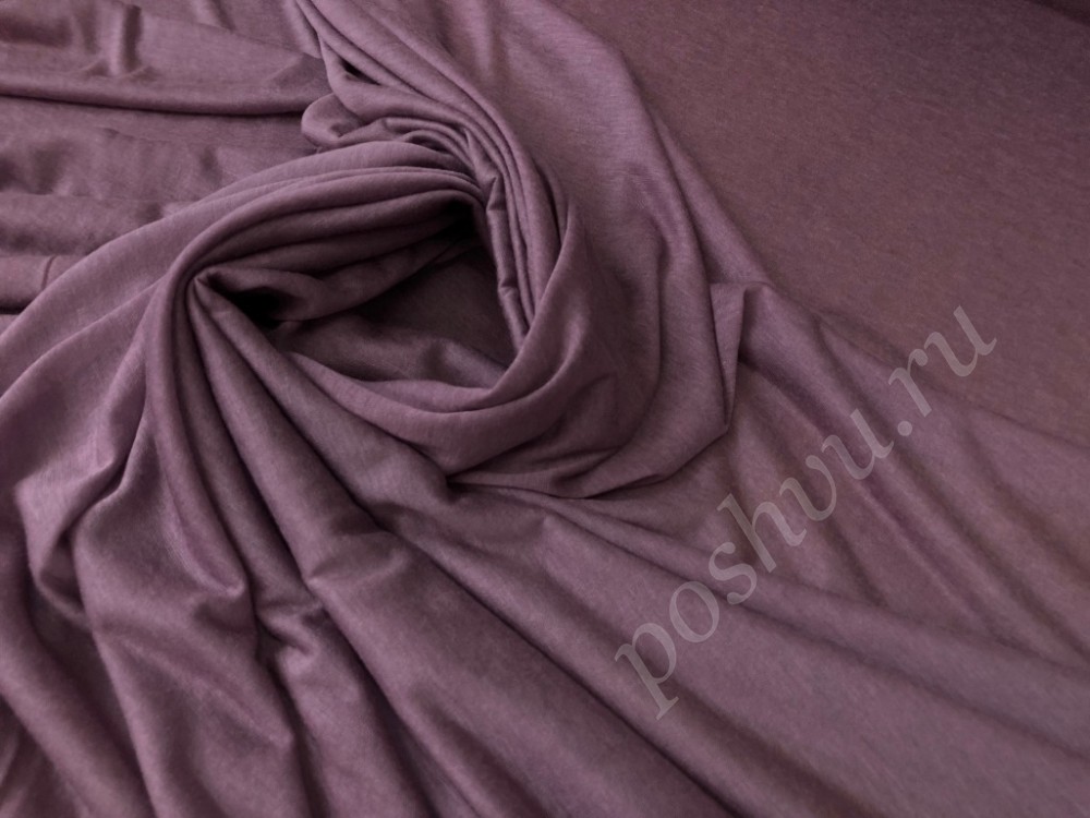 Шерстяная трикотажная ткань фиолетового цвета