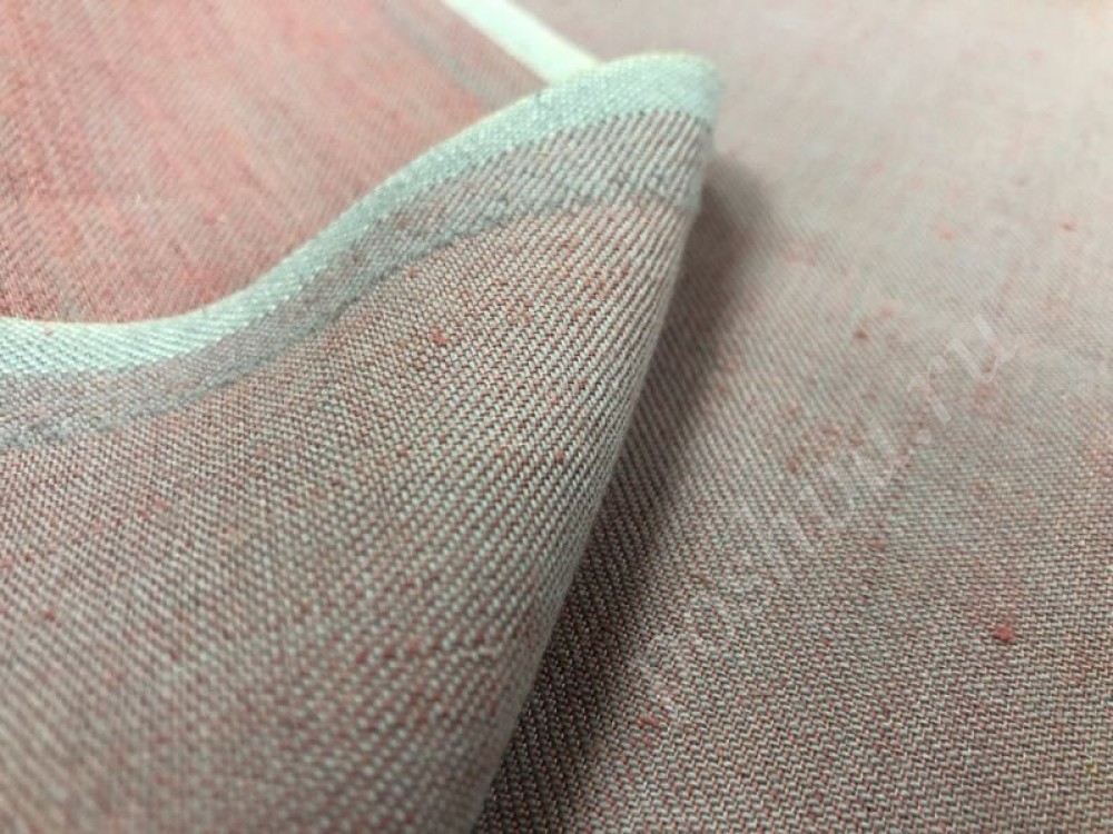 Ткань полульняная меланж Розовая 150см