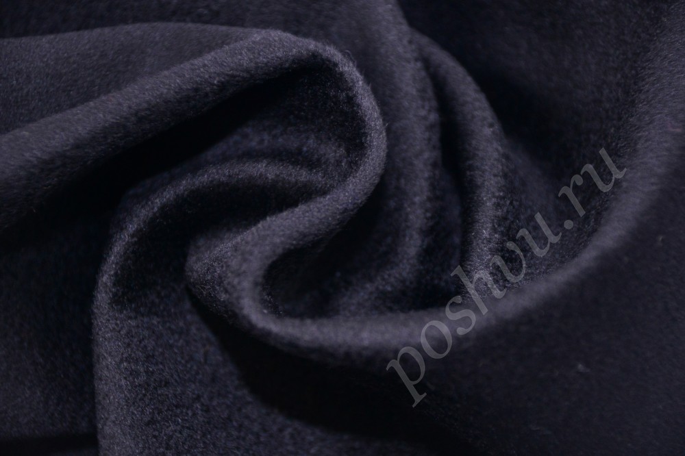 Изящная пальтовая ткань угольно-антрацитового цвета со скидкой