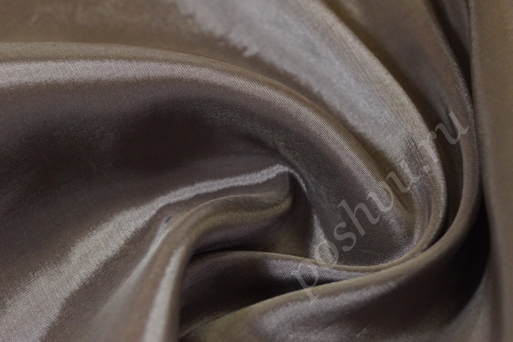 вискозная подкладочная ткань с эластаном коричневого оттенка с блеском