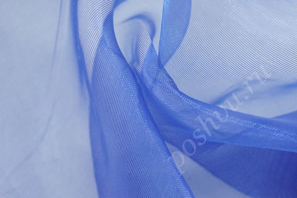 Ткань органза для декораций синего оттенка