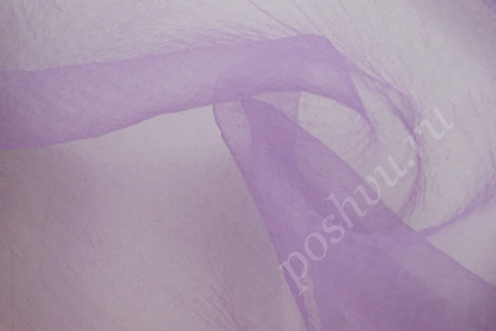 Ткань органза для декораций лилового оттенка