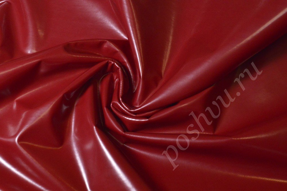 Ткань плащевая бордово-красного оттенка