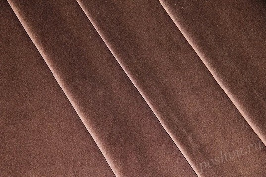 Велюр с вискозой однотонный "Ассоль" коричневого цвета