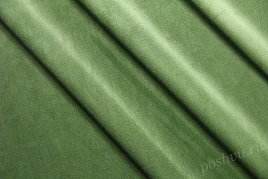 Велюр с вискозой однотонный "Ассоль" травяного цвета