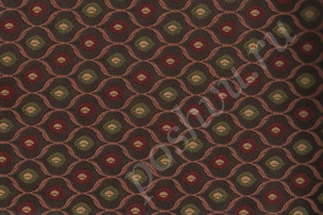 Жаккард "Шаде" коричневого цвета с орнаментом