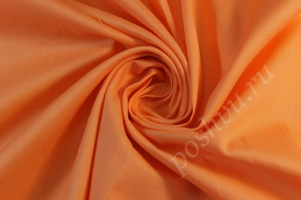 Хлопковая итальянская ткань оранжевого цвета