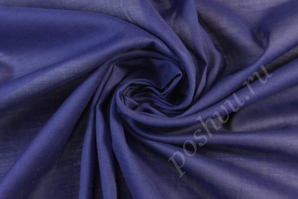 Хлопковая итальянская ткань темно-синего цвета