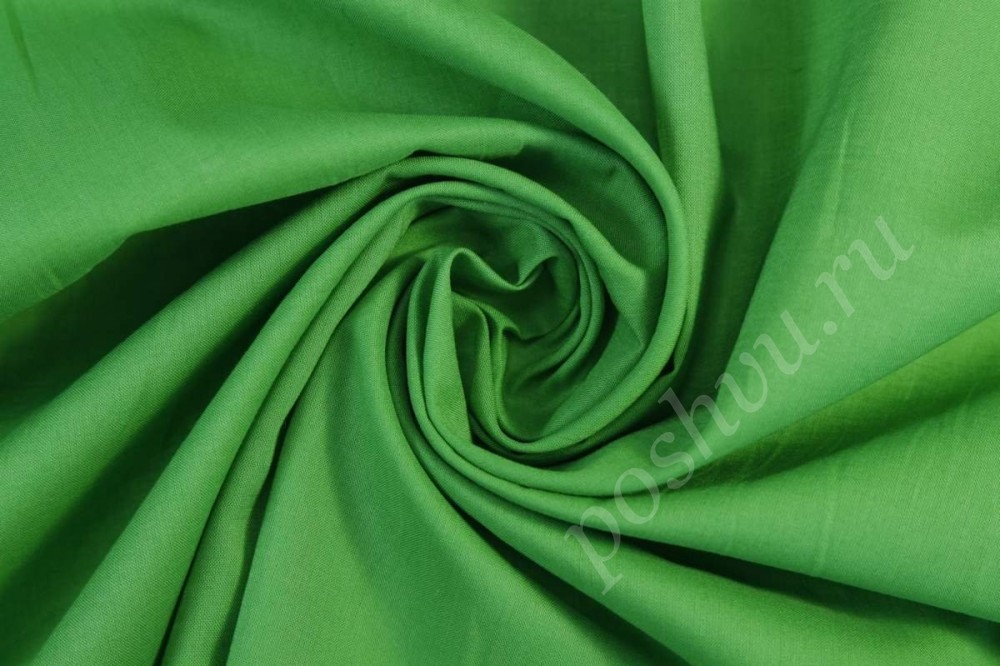 Хлопковая итальянская ткань зеленого цвета