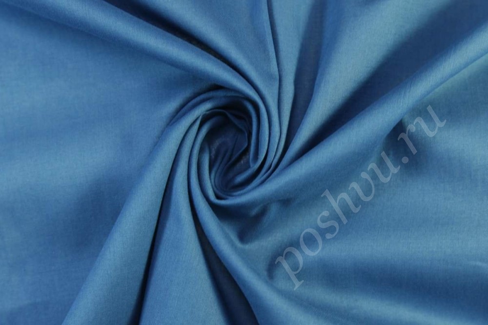 Хлопковая итальянская ткань синего цвета
