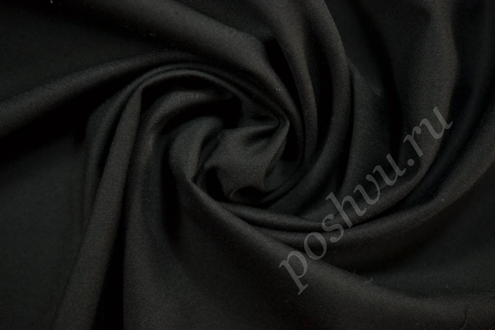 Костюмная ткань с вискозой черного цвета