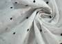 Блузочная ткань Max Mara белого оттенка в черный и белый горох