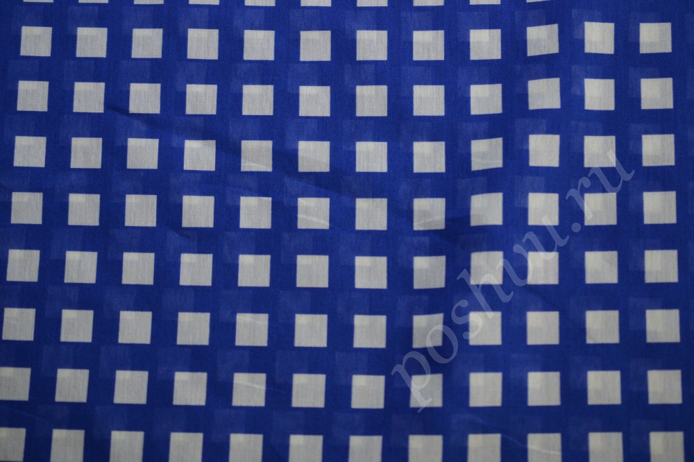 Блузочная ткань Prada в сине-белую клетку